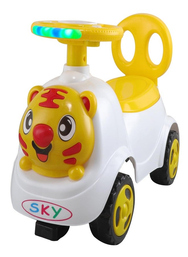 JoyRide Baby Tiger Rider Toy for Kids with Storage Compartment, Lights and Music for Boys Girls (Yellow Tiger) - Image 2